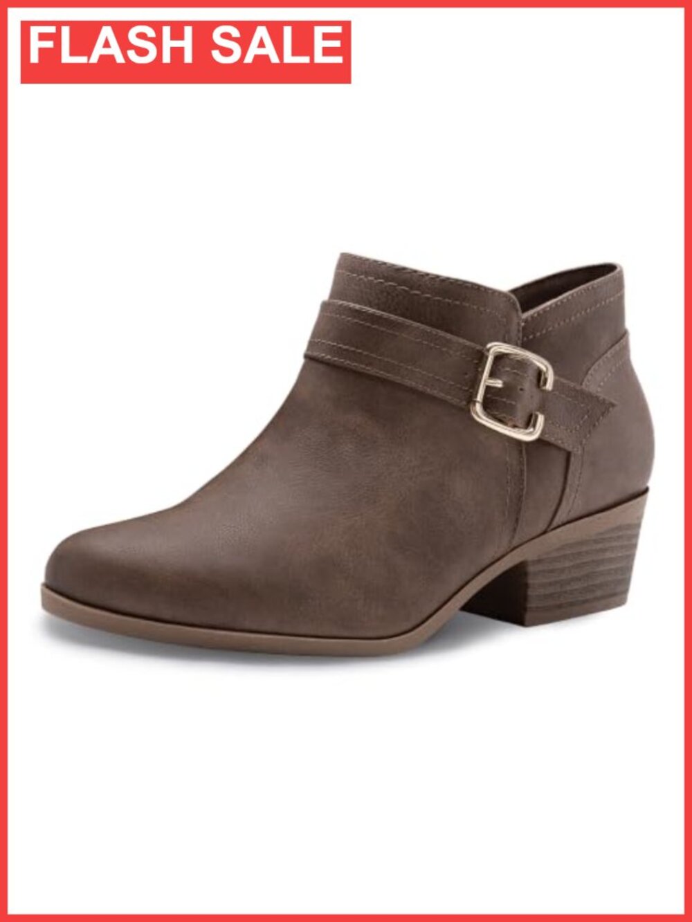 Women's Chunky Low Heel Ankle Boots PU TPR Sole